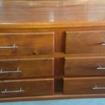 2980-COMODA 1.60 MTS 6 CAJONES MANIJAS METAL