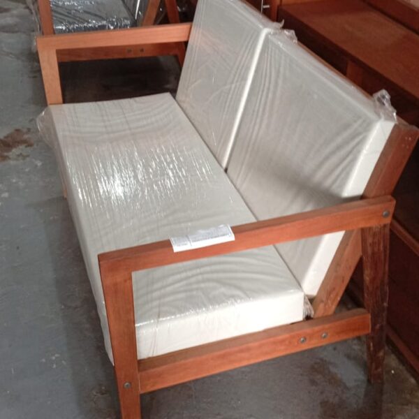 5420-JUEGO LIVING NORDICO-1 SILLON DOBLE + 2 INDIVIDUALES ECOCUERO